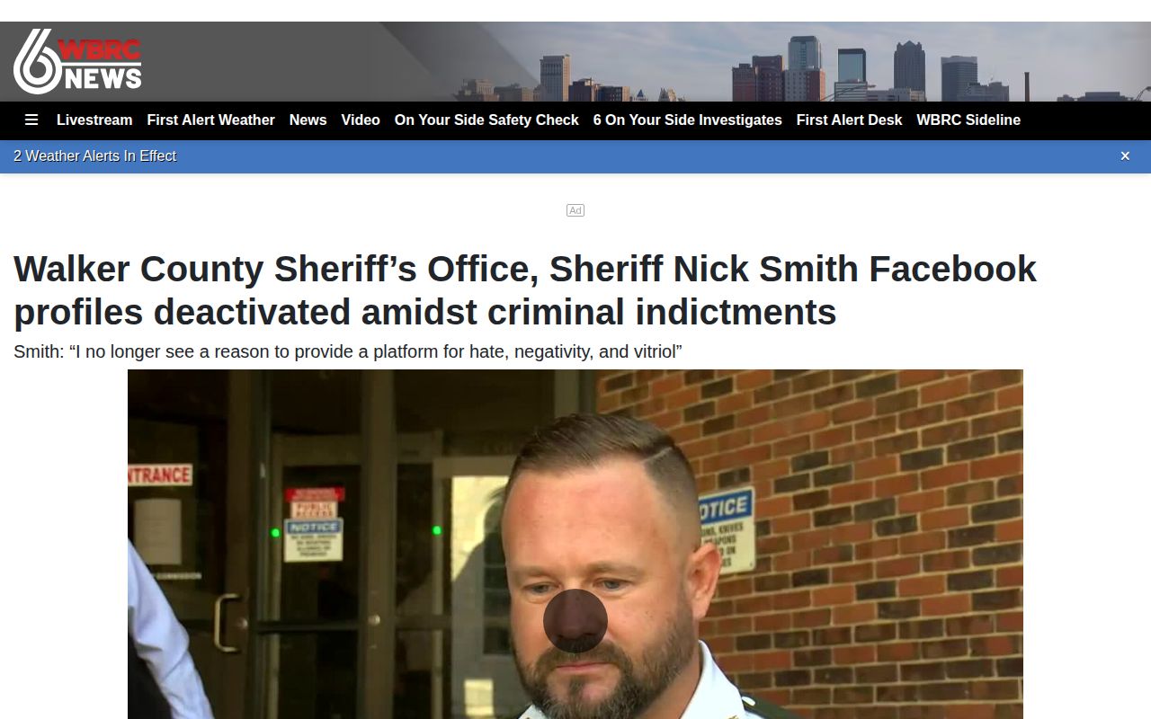 WBRC report discussing Walker County mugshot publication policy