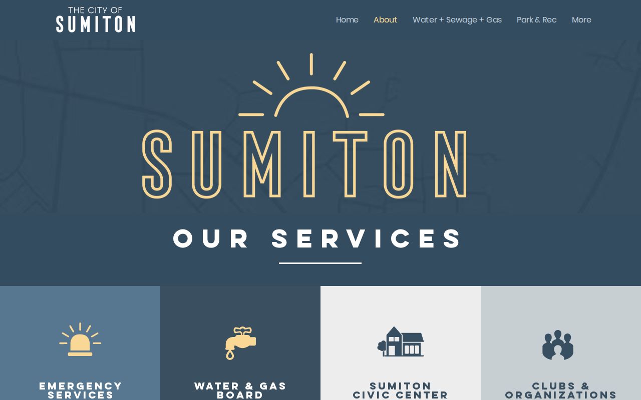 Official City of Sumiton services page with police contact information